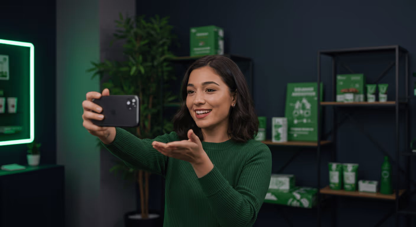 Social media production team preparing branded campaign content