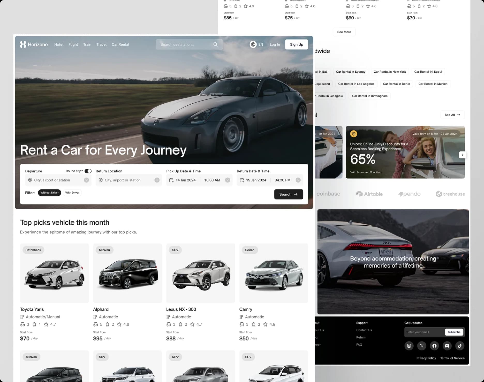 Custom responsive website presented across desktop screens